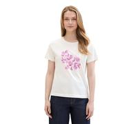 TOM TAILOR Women's Basic T-Shirt with Print, 15221 - Offwhite, XS