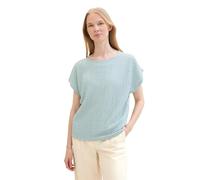 TOM TAILOR Women's Basic T-Shirt with Structure, 30463 - Dusty Mint Blue, L
