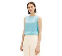 TOM TAILOR Women's 1036797 Basic top in Material Mix, 26007 Teal Radiance, Large
