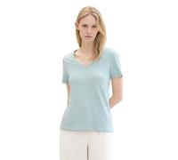 TOM TAILOR Women's 1041533 Basic T-Shirt with V-Neck, 30463-Dusty Mint Blue, XXS