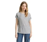TOM TAILOR Women's Blouse, 26940 - Off-White Navy Vertical Stripe, 10
