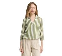 TOM TAILOR Women's Blouse, 38493 - Green Off White Stripe, 18