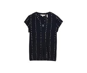 TOM TAILOR Women's Blouse with Pattern, 38063 - Navy Dot Print, 6