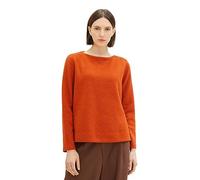 TOM TAILOR Women's 1034620 Sweatshirt with Button Placket, 32403-Gold Flame Orange Melange, XL