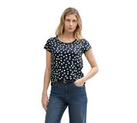 TOM TAILOR Women's Crew Neck T-Shirt, 37823 - Navy Green Dots, S