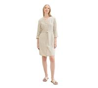 TOM TAILOR Women's Dress with Stripes and Tie Belt, 35211 - Beige Offwhite Stripe, 16