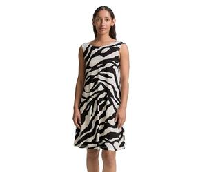 TOM TAILOR Women's Jersey Dress with Back Detail, 38070 - Abstract Beige Zebra, 10