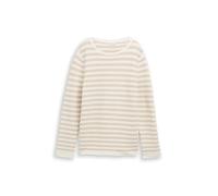TOM TAILOR Women's Jumper, 39421 - Sand Stone Offwhite Stripe, M