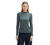 TOM TAILOR Women's 1044139 Long-Sleeved Shirt with Stand-up Collar, 36552-Contemporary Navy Check, L