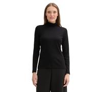 TOM TAILOR Women's 1044942 Long Sleeve with Turtleneck, 14482-Deep Black, L