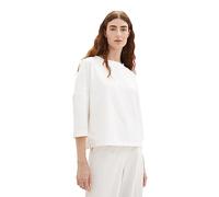 TOM TAILOR Women's Loose Fit Sweatshirt with Buttons, 10315-whisper white, XL