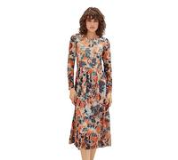 TOM TAILOR Women's 1037927 mesh Dress with Pattern, 32367-grey Orange tie dye Floral, 14