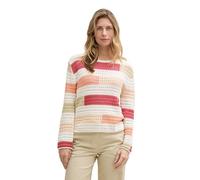 TOM TAILOR Women's Organic Cotton Knitted Jumper, 37192 - Fresh Berry Highlight Stripe, 3XL