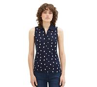 TOM TAILOR Women's Polo Top, 32674 - Navy Offwhite Dot Design, XS