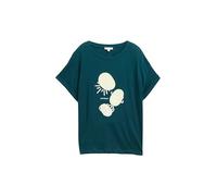 TOM TAILOR Women's T-Shirt, 27528 - Dark Teal Green, M