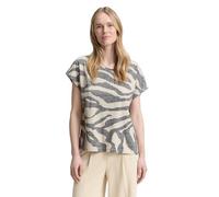 TOM TAILOR Women's T-Shirt, 38146 - Inside Printed Beige Zebra, XXS