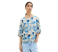TOM TAILOR Women's 1036792 T-Shirt with Pattern, 32135-Blue Shapes Design, L