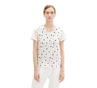 TOM TAILOR Women's 1037404 T-Shirt with Pattern, 32820-Offhwhite Small Leaf Design, XL