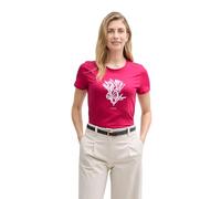 TOM TAILOR Women's T-Shirt with Print, 37989 - Raspberry Red, XS