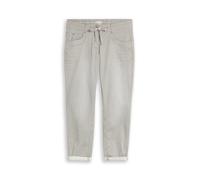 Tom Tailor Women's Tapered Relaxed Trousers with Drawstring, 41453 - White Brown Black Check, 34W x 28L