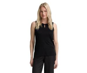 TOM TAILOR Women's Top with Cut-Out Detail, 14482 - Deep Black, 3XL