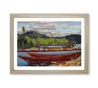 Tom Thomson Bateaux Classic Painting Framed Print | A3 Oak Framed Wall Art | Ready to Hang | Classic Historical Picture | Living Room Bedroom Lounge Office