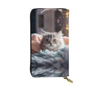 Tom Thumb Patterned Leather Long Wallet (7.5 * 4.1 inches) | Extra Large Multi-Function Compartment | Great Gift