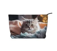 Tom Thumb Printed Corduroy Cosmetic Bag, Large Capacity Waterproof Travel toiletries Storage Bag