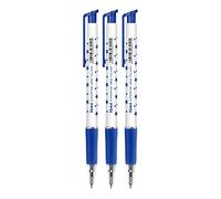 TOMA Ballpoint Pen Set of 3 Blue - Classic Ballpoint Pen with Fineliner Features - Automatic Pens with Thin Tip - Blue Ink