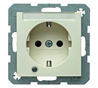 Toma Schuko with LED de Control, S/B, White, Brillo