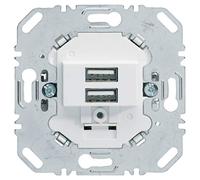 Toma USB 230 V Bl. Polar, Mate