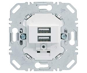 Toma USB 230 V Bl. Polar, Mate