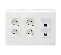 Toma Wall Multiple, Plug Wall Multiple, Schuko, Connector RJ45, LEGRAND