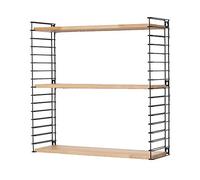 TOMADO Libro Wallmountable and Adjustable Shelf Unit, Wood/Black, 12 x 21 x 68 cm