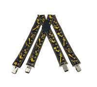 Tomahawk Heavy Duty Braces, Adjustable, Unisex Suspenders, Strong Clasp (Black Tape Measure)