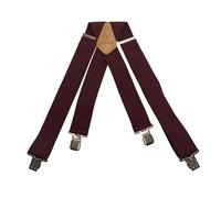 Tomahawk Heavy Duty Braces, Adjustable, Unisex Suspenders, Strong Clasp (Burgundy)