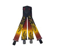 Tomahawk Heavy Duty Braces, Adjustable, Unisex Suspenders, Strong Clasp (Flames)