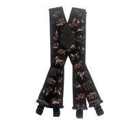 Tomahawk Heavy Duty Braces, Adjustable, Unisex Suspenders, Strong Clasp (Horses)