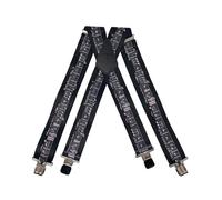 Tomahawk Heavy Duty Braces, Adjustable, Unisex Suspenders, Strong Clasp (Music Notes Black)