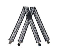 Tomahawk Heavy Duty Braces, Adjustable, Unisex Suspenders, Strong Clasp (Piano Black Background)