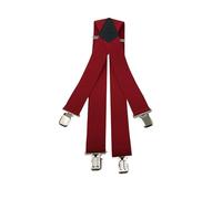 Tomahawk Heavy Duty Braces, Adjustable, Unisex Suspenders, Strong Clasp (Red)