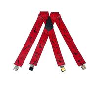 Tomahawk Heavy Duty Braces, Adjustable, Unisex Suspenders, Strong Clasp (Red Tape Measure)