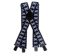 Tomahawk Heavy Duty Braces, Adjustable, Unisex Suspenders, Strong Clasp (Scottish Flag St Andrews Cross)
