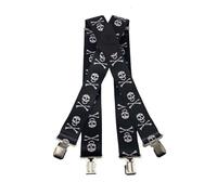 Tomahawk Heavy Duty Braces, Adjustable, Unisex Suspenders, Strong Clasp (Skull & Crossbones)