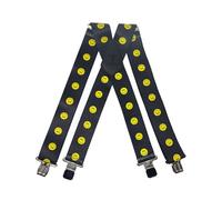 Tomahawk Heavy Duty Braces, Adjustable, Unisex Suspenders, Strong Clasp (Smiley Faces)