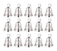 Tomaibaby 20Pcs Silver Christmas Bells Ornaments - Vintage Alloy Jingle Bell Charms for Diy Crafts, Jewelry Making, Tree Decorations, and More