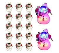 Tomaibaby 25Pcs LED Light up Christmas Snowman Brooch Pins Flashing Luminous Christmas Enamel Lapel Pins Badge Xmas Holiday Party Favors