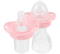 Tomaibaby 2pcs Baby Liquid Medicine Dispenser - Newborn Infant Pacifier Feeder - Toddler Feeding Supplies - Pink