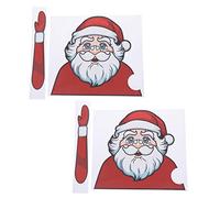 Tomaibaby 2pcs Christmas Santa Waving Decal 3D Cartoon Windscreen Sticker for Xmas Vehicle Rear Wipers Decor - No.4