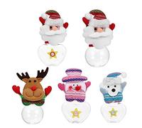 Tomaibaby 5pcs Christmas Cookie Box Candy Jar Candy Storage Containers Christmas Biscuits Tin Can Santa Pattern for Xmas New Year Party Favors Bag Stocking Fillers